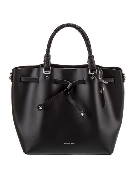 michael kors blakely leather tote|Michael Kors black nylon tote.